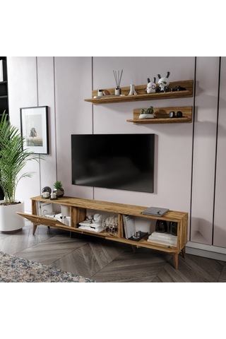 Simple Modern 180 Cm Smp18033 Tv Ünitesi 2 Raflı Ceviz Ceviz