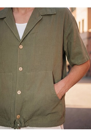 Lcw Vision Haki Loose Fit Erkek Gömlek