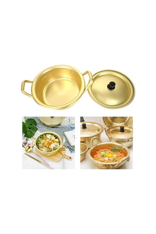 Homyl Kore Eriştesi Ramen Alüminyum Tencere Hazır 18cm Altın