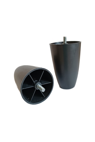 Zeygen Armut Plastik M8 Vidalı Mobilya Ayağı 12 CM Siyah 2'li