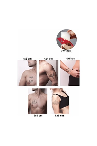 Enhavalı Türkçülük Sembolleri Hint Kınası ile Geçici Dövme Yapma Seti