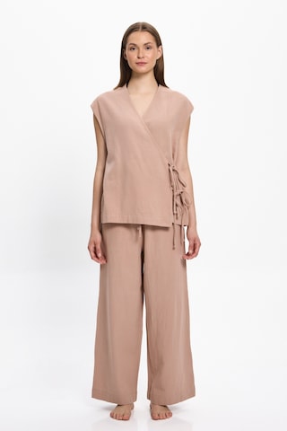Toosalty Kadın Bej Kısa Kollu %100 Cotton Kruvaze Top 25pl16st Bej
