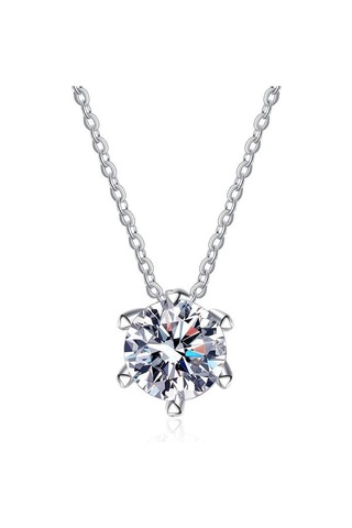 Yeşil Bagueringen 100% 925 Gümüş Kolye Kolye Yuvarlak 1.0ct D Renk Yeşil Mozanit Geçiş Elmas Testi Kadınlar Için Zarif Kolye