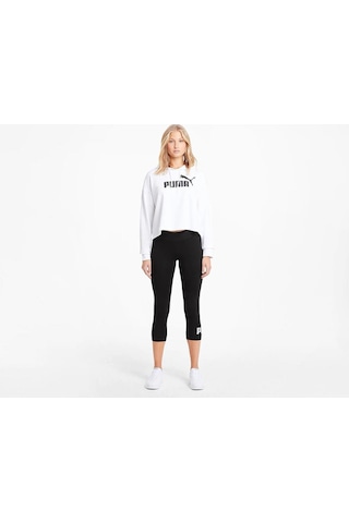 Puma Ess 3/4 Logo Leggıngs Giyim Kadın SiYAH