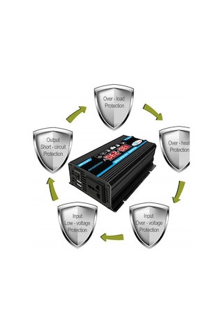 Moly Yüksek Frekans 4000w Tepe Güç Dc 12v İndirgemli Sinüs Dalgası İnvertörü - Araba Kamp İçin İdeal