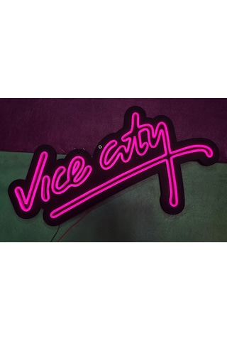 Vice City Neon Led Duvar Aydınlatması Siyah