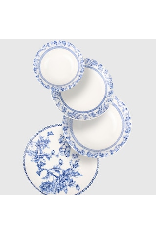 Miss Betty 8324 Blue 6 Kişilik 24 Parça Yemek Takımı Renkli