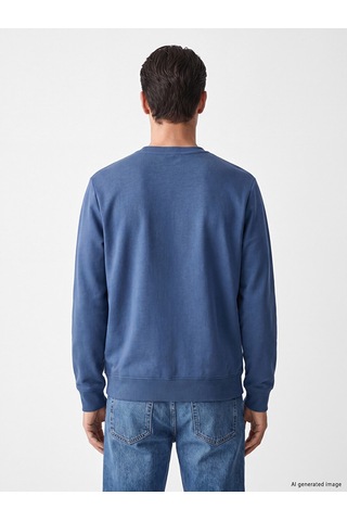 Lcwaıkıkı Classic Lacivert Bisiklet Yaka Erkek Kalın Sweatshirt