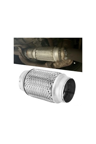 Reedark 63mm X 150mm Paslanmaz Çelik Dokuma Egemen Boru, Motor Titreşimini Yalıtır, Egzos Sistemi Yaşamını Uzattır - Evrensel Uyumlu