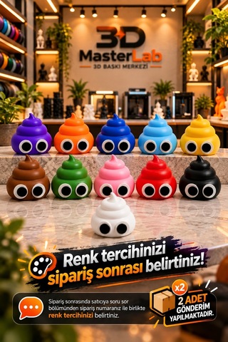 Renkli Sevimli Kaka Figürü Dekoratif Obje Süs