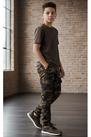 Black Steel Garson Boy Erkek Kamuflaj Desen Pantolon Gri Black Steel Garson Boy Erkek Kamuflaj Desen Pantolon Gri