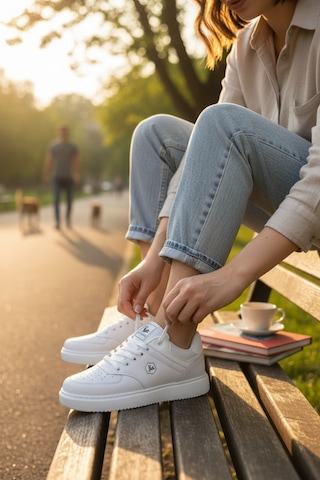 Enoch Suni Deri Beyaz Düz Tabanlı Erkek Casual Sneaker Ayakkabı Beyaz