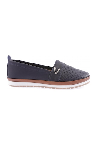 Dgn 805-1-22y Kadın Lazer Baskili Yan V Toka Comfort Ayakkabi Lacivert