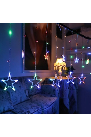 Sones 220v Ab Fişi Led Yıldız Işığı Noel Işıkları İç/dış Dekoratif Aşk Perdeleri Lambası Tatil Düğün Partisi Aydınlatması İçin Beyaz