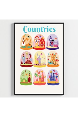 Besay Countries Dünya Harikası Ülkeler Duvar Posteri-estetik Dekoratif A2 Çerçevesiz
