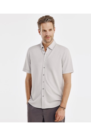Yargıcı Kısa Kol Gömlek 25yegm6003x 005 Gri