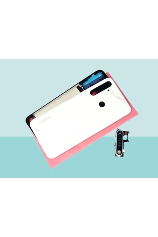 Tkgz - Oppo Realme 6i Full Kasa Arka Kapak Batarya Kapağı - Beyaz Çok Renkli