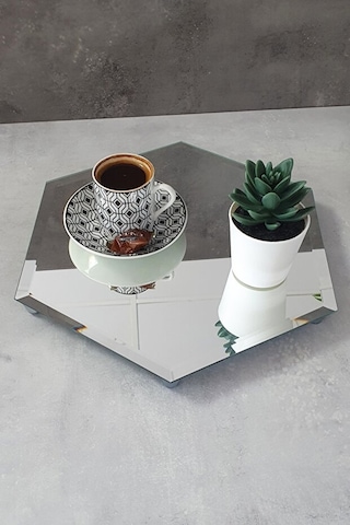 Decorita Altıgen Ayna Söz-Nişan Sunum Tepsisi