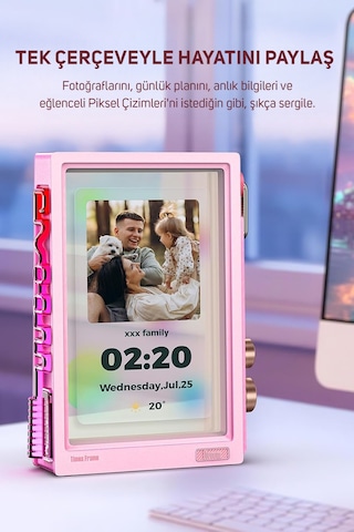 Divoom Times Frame 10.1 Akıllı Kişiselleştirilebilir Dijital Çerçeve, 64gb Pembe