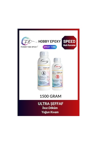 Hobi Epoksi Speed/Hızlı/ Şeffaf Epoksi Reçine Ince Döküm 1500 G