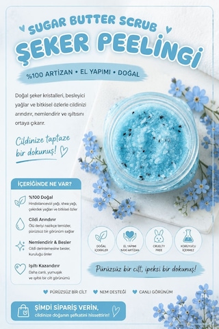 Hollywood Glow Sugar Scrub Body Butter Keshlee Farm Şeker Peelingi Mavi