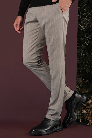 P 1134 Slim Fit Bej Spor Pantolon Bej