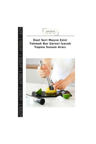 Özel Seri Meyve Ezici Tokmak Bar Gereci İçecek Yapma Sunum Aracı