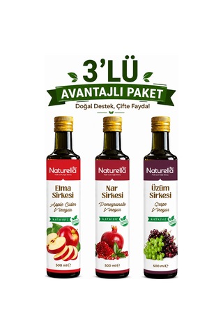 Naturella Nar , Üzüm & Elma Sirke Seti 3 X 500 Ml Naturella Nar , Üzüm & Elma Sirke Seti 3 X 500 Ml