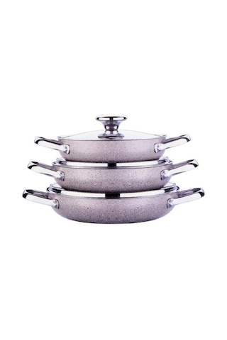 Korkmaz Browni 6 Parça Büyük Boy Omlet Sahan Set A2920 Kahverengi