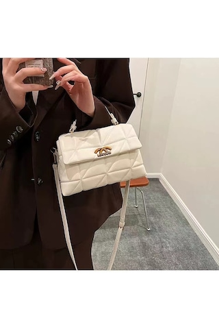 Jzcat Kadın Üst Düzey Çok Yönlü Günlük Sokak Postacı Çantası - Beyaz