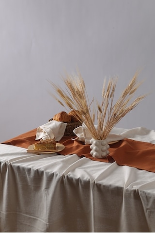 Wellstil Doku Keten Masa Örtüsü Bej