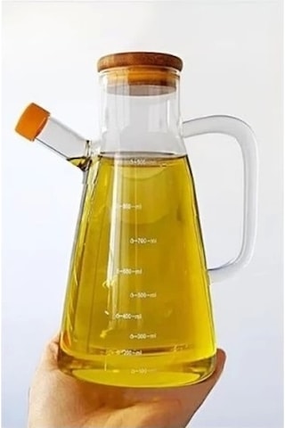 Borosilikat Cam 900 Ml. Yağdanlık Çok Renkli