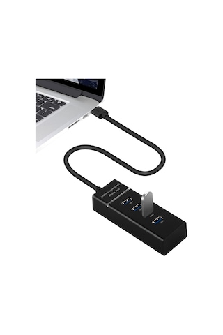 4 Bağlantı Noktası Usb 3.0 Çoklu Araç Yürüyüşü Usb Hub Fişi Ve Usb Fişi, Soket Ve Güç Kaynağı İle Oynatın