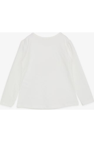 Breeze Kız Çocuk Uzun Kollu Tişört Ponponlu İncili 1-4 Yaş, Ekru Ekru