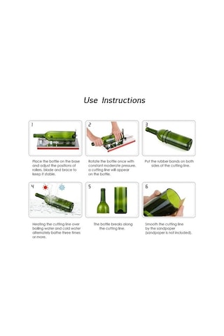 Novahub Paslanmaz Çelik Cam Şişe Kesici, Diy Şişe Kesme Aracı, Yuvarlak/kare/oval Şişeler İçin Çok Renkli