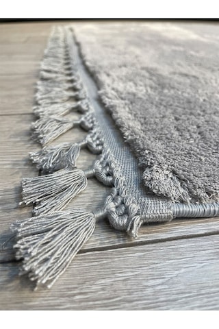 Saraz Halı Yuvarlak Comfort Puffy Ponpon Saçaklı Yıkanabilir