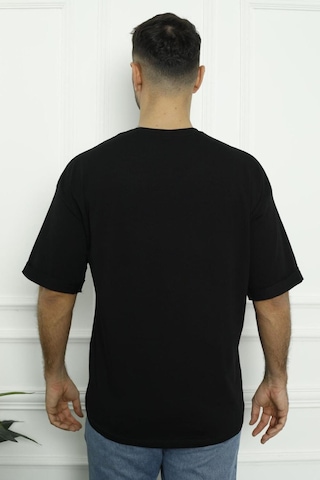 Tom John Nicoletta Erkek T-shirt Siyah Beyaz Oval Kesim 2 Li Set Mıxcolor