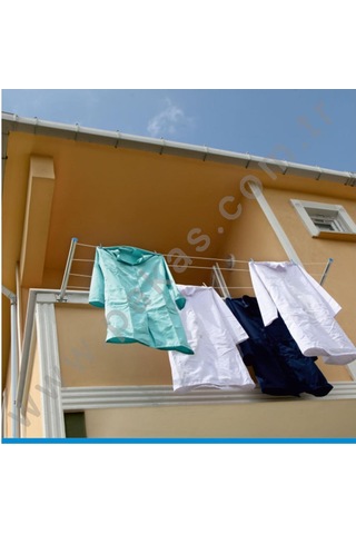 Pakas Balkon Çamaşır Kurutma Askısı Kurutmalık Duvara Monte Gümüş