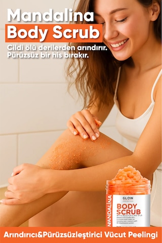 Glow Whıte Mandalina Body Scrub 400g Cildi Arındıran, Canlandırıcı Ve Nemlendirici Tuzlu Vücut Peelingi