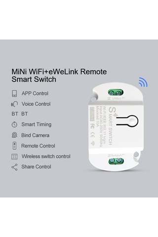 Aubyhe Akıllı Ev Wifi+bluetooth Kontrolcü, Uygulama Ve Ses İle Kumanda Edilebilir, 2.4g Kablosuz Çift Açık-kapat Beyaz