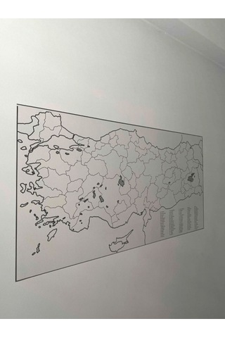 Duvara Kendiliğinden Manyetik Yapışan Yazılıp Silinebilen Türkiye Haritası 110 X 56 Cm Şeffaf