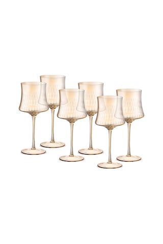 Jumbo Sandy Amber 6'lı Kadeh Takımı Amber