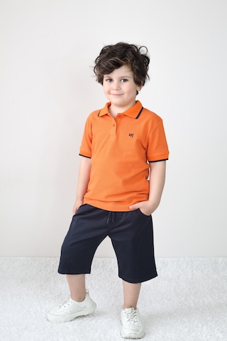 Pike Tişört/gab Şortlu Takım 2-9 Yaş Oranj - Lacivert
