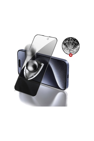 Apple Uyumlu iPhone 15 Plus Zore Rika Premium Hayalet Temperli Cam Ekran Koruyucu Privacy