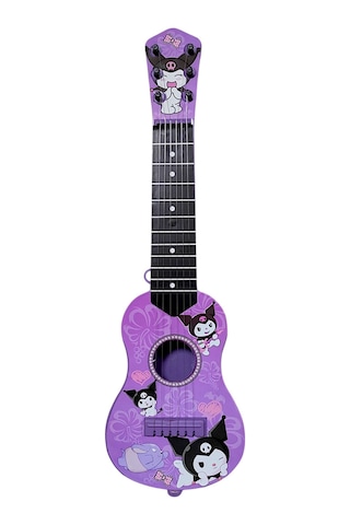 Oyuncak Mor Kuromi Modelli İspanyol Gitar 6 Telli Çocuk Gitarı 48 Cm.