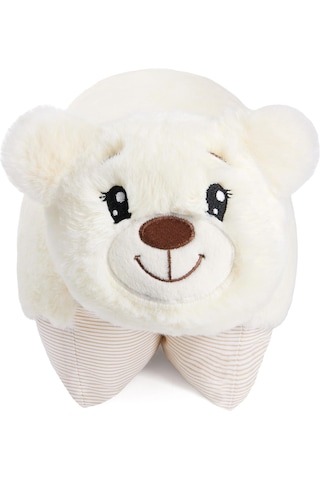 2'si 1 Arada Uyku Arkadaşı Teddy Ayı Oyuncak - Yastık Krem