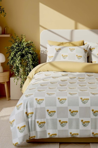 Sementa Çift Kişilik Nevresim Takımı Pamuklu Sarı