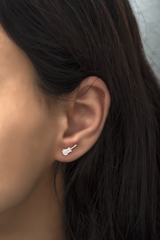 Nereze 925 Ayar Gümüş Rose Kaplama Gitar Küpe