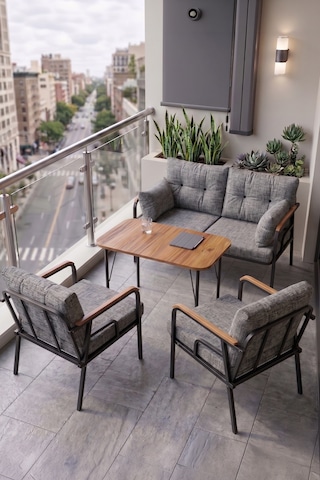 Canisa Ekon Serisi 1. Sınıf 2+1+1 Gri Bahçe Balkon Oturma Koltuk Takımı
