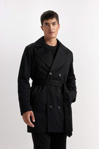 DeFacto Slim Fit Dar Kesim Düğmeli Kemerli Trençkot D5528AX25SPBK27